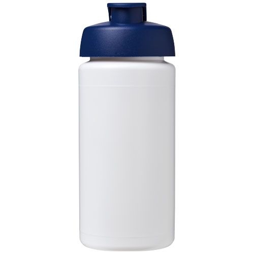 PF210072-3Baseline® Plus grip 500 ml Sportflasche mit Klappdeckel_ weiss_blau