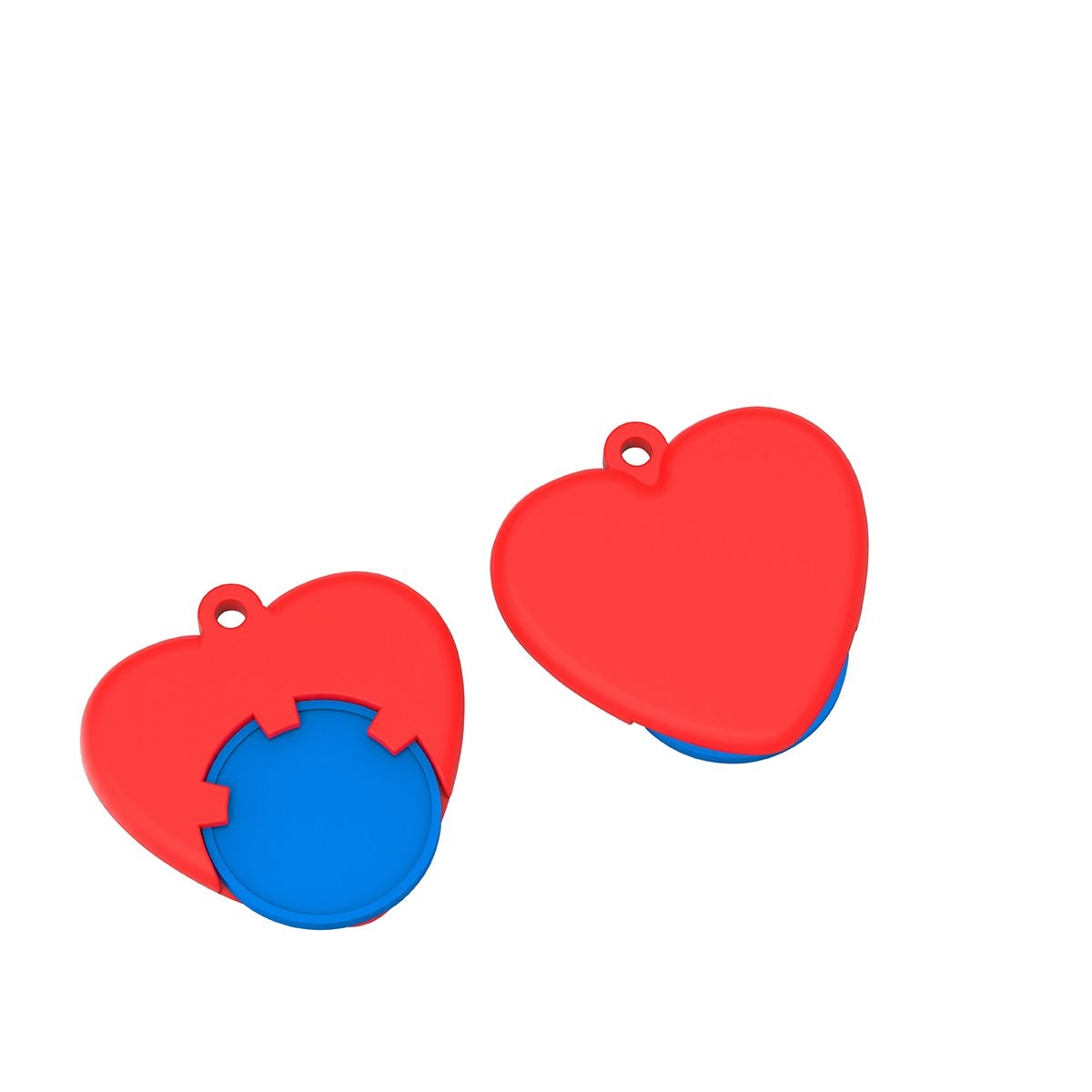 HE8652-3-1Chiphalter mit 1€-Chip _Herz_ blau_ rot