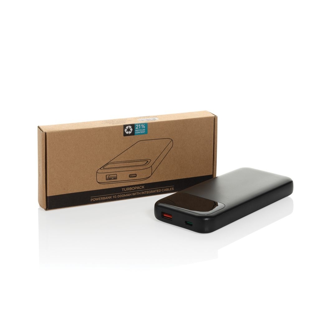 XDP322_58-01Turbopack 10000mAh Powerbank mit integr. Kabeln aus RCS rABS_ schwarz