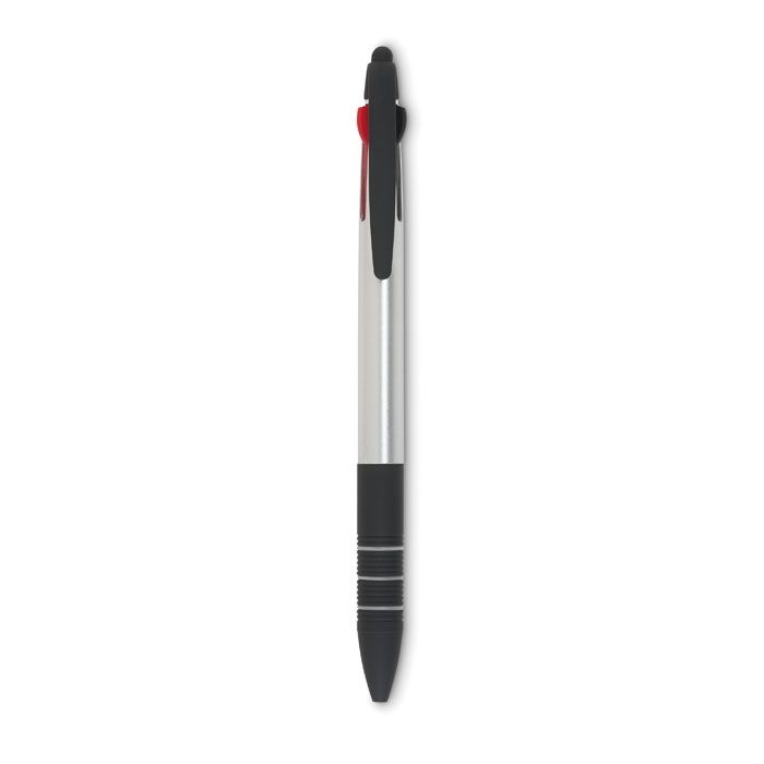 MO8812-14Multipen 3-Farb-Kugelschreiber_Stylus_ silber