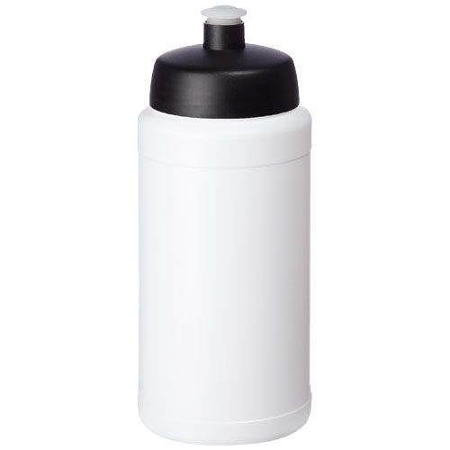 PF210444-11Baseline Recycelte Sportflasche_ 500 ml_ weiss_schwarz