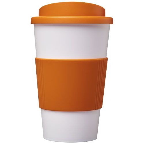 Americano® 350 ml Isolierbecher mit Schutzring, orange,weiß