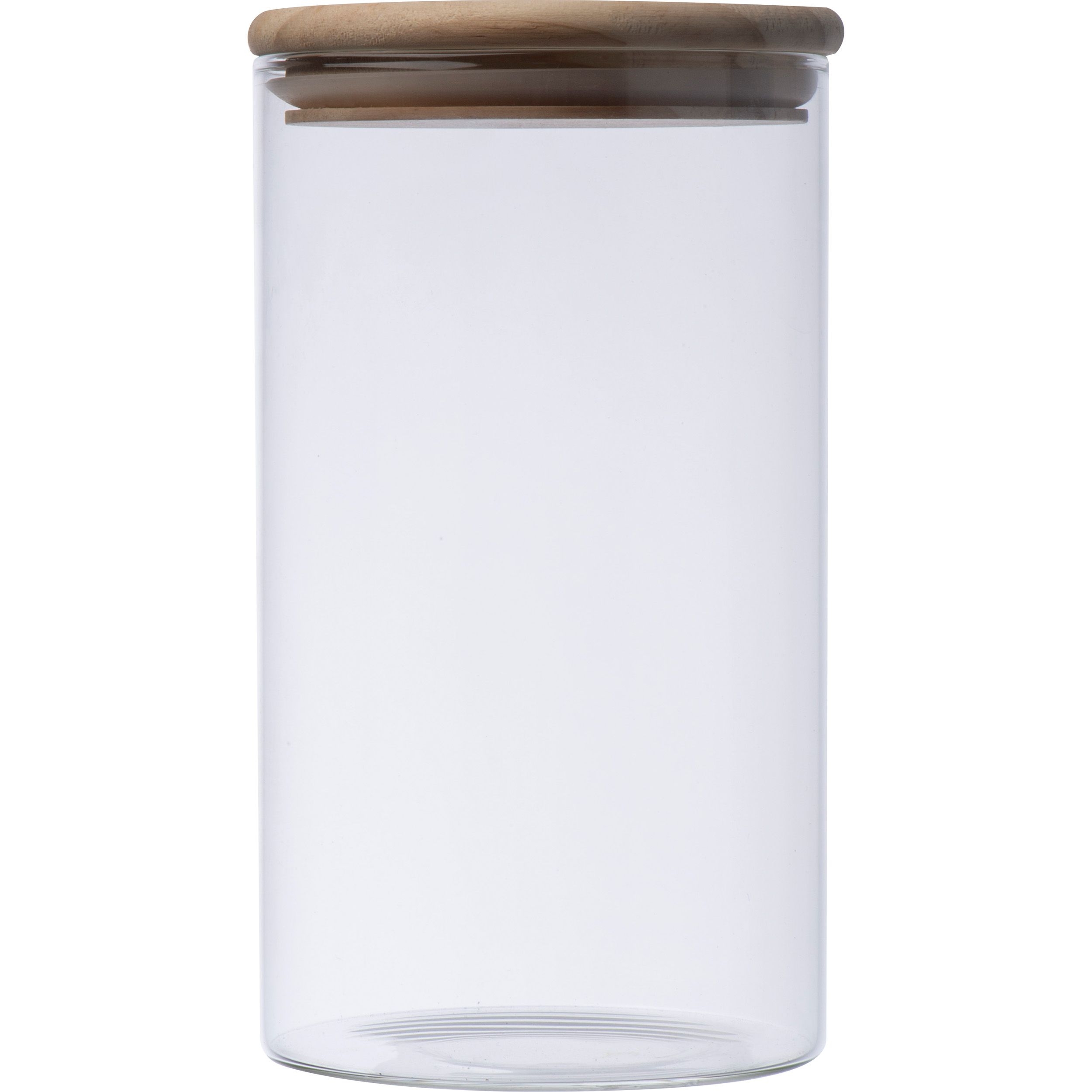 MA82616-66Dose aus Borosilikatglas mit Kiefernholzdeckel 1000ml JAMIE_ transparent