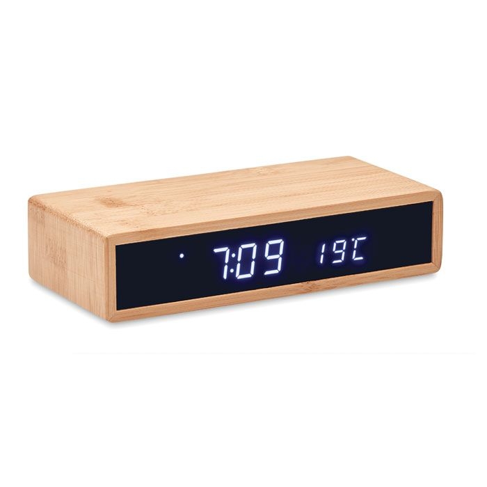 MO6139-40Moro Tischuhr mit Ladestation_ holz
