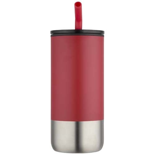 PF100918-2Grayson 480 ml RCS recycelter Isolierbecher mit Trinkhalm_ rot