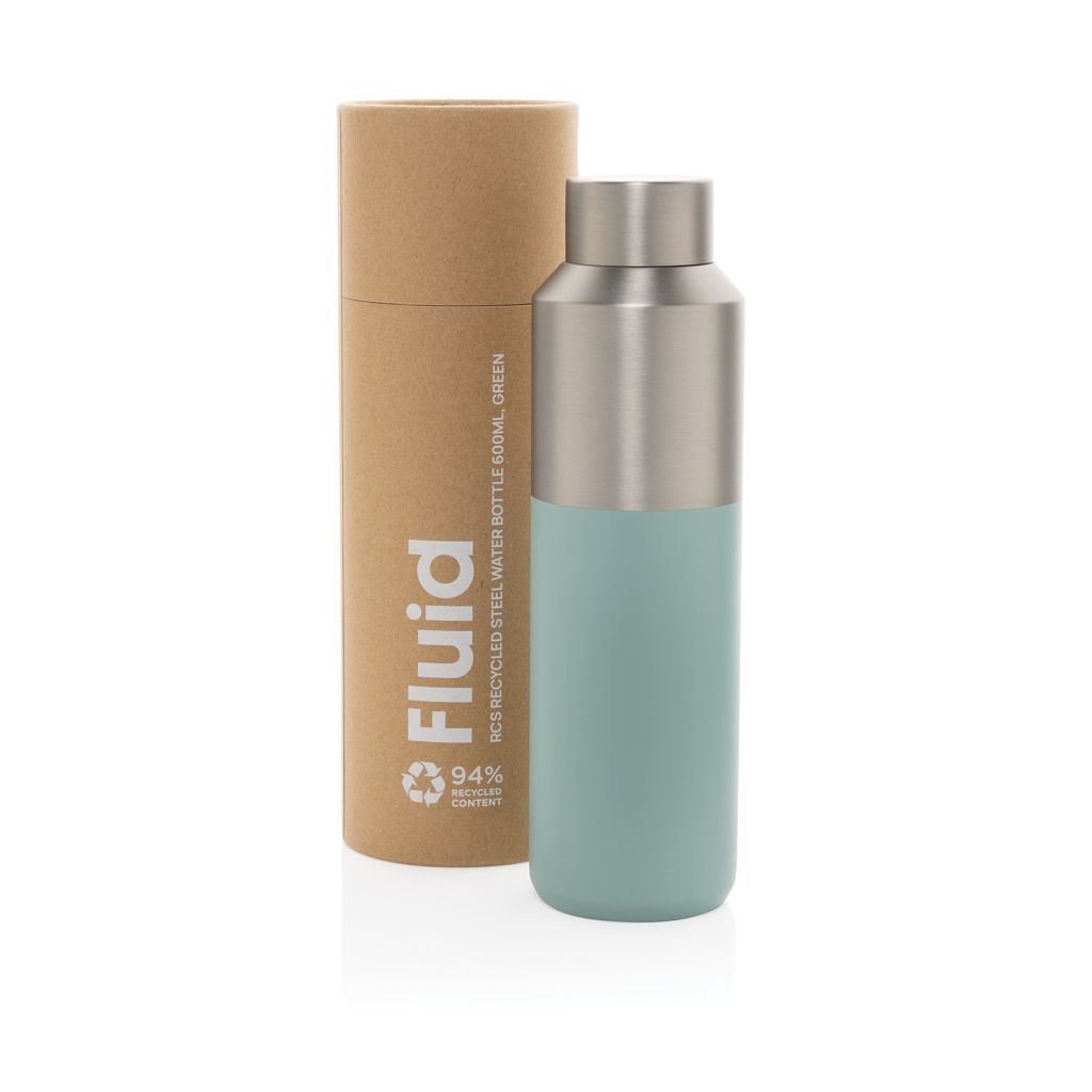 XDP437.07-17Fluid Flasche aus RCS-zertifiziert recyceltem Stahl_ 600ml_ gruen