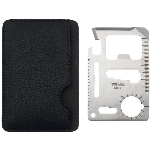 PF102169-1Saki Taschen Werkzeugkarte mit 15 Funktionen_ silber_schwarz