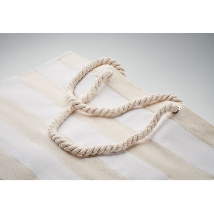 MO2126-06Heaven Stripe Strandtasche Baumwolle 220 g_ weiss