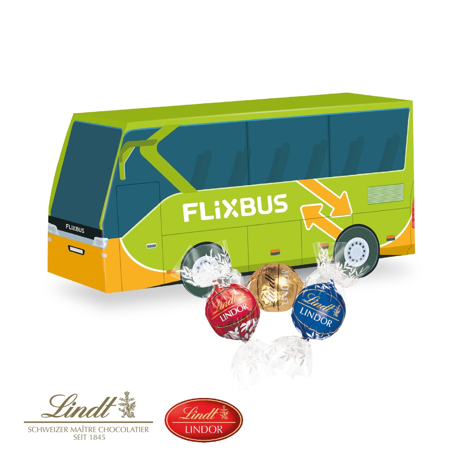 CD91695-013D Praesent Bus mit Lindt Lindor Pralinés_ Lindor Pralines