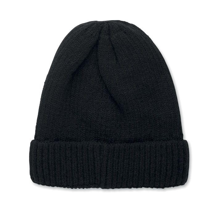 MO3221-03Puntos Beanie mit Buendchen_ schwarz