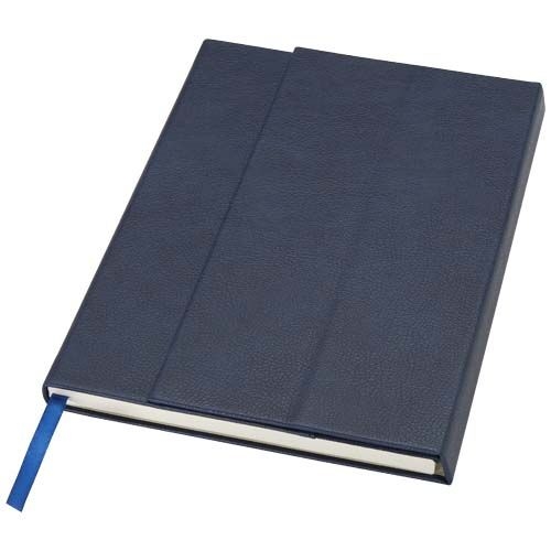 PF107920-1Alejandra A5 Hardcover Notizbuch aus recyceltem Leder_ Ozeanblau