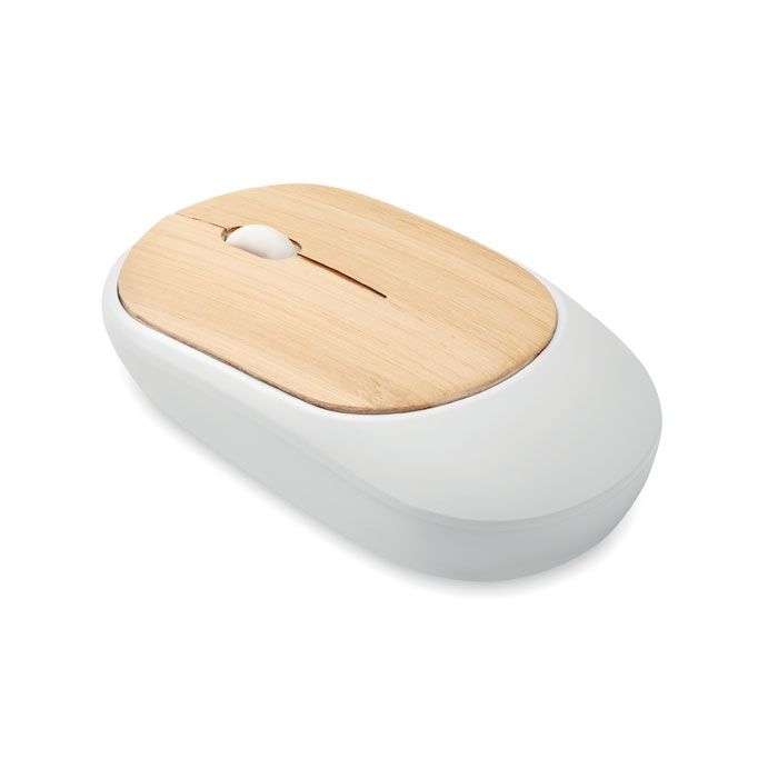 MO2085-06Curvy Bam Optische Mouse  Bambus_ weiss
