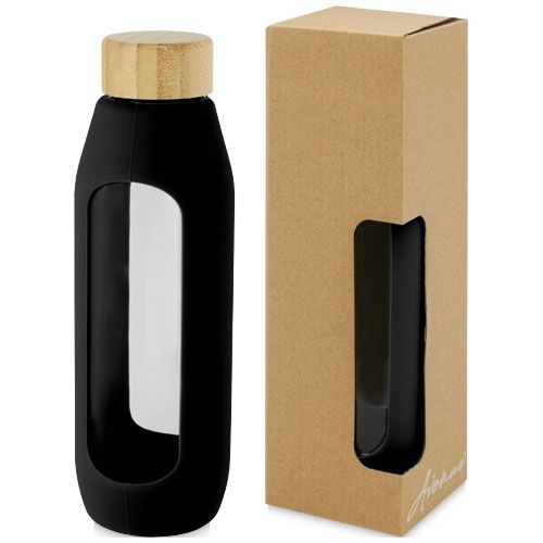 PF100666-4Tidan 600 ml Flasche aus Borosilikatglas mit Silikongriff_ schwarz