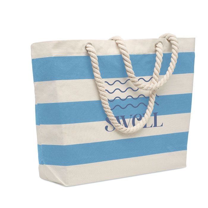 MO2126-66Heaven Stripe Strandtasche Baumwolle 220 g_ babyblau