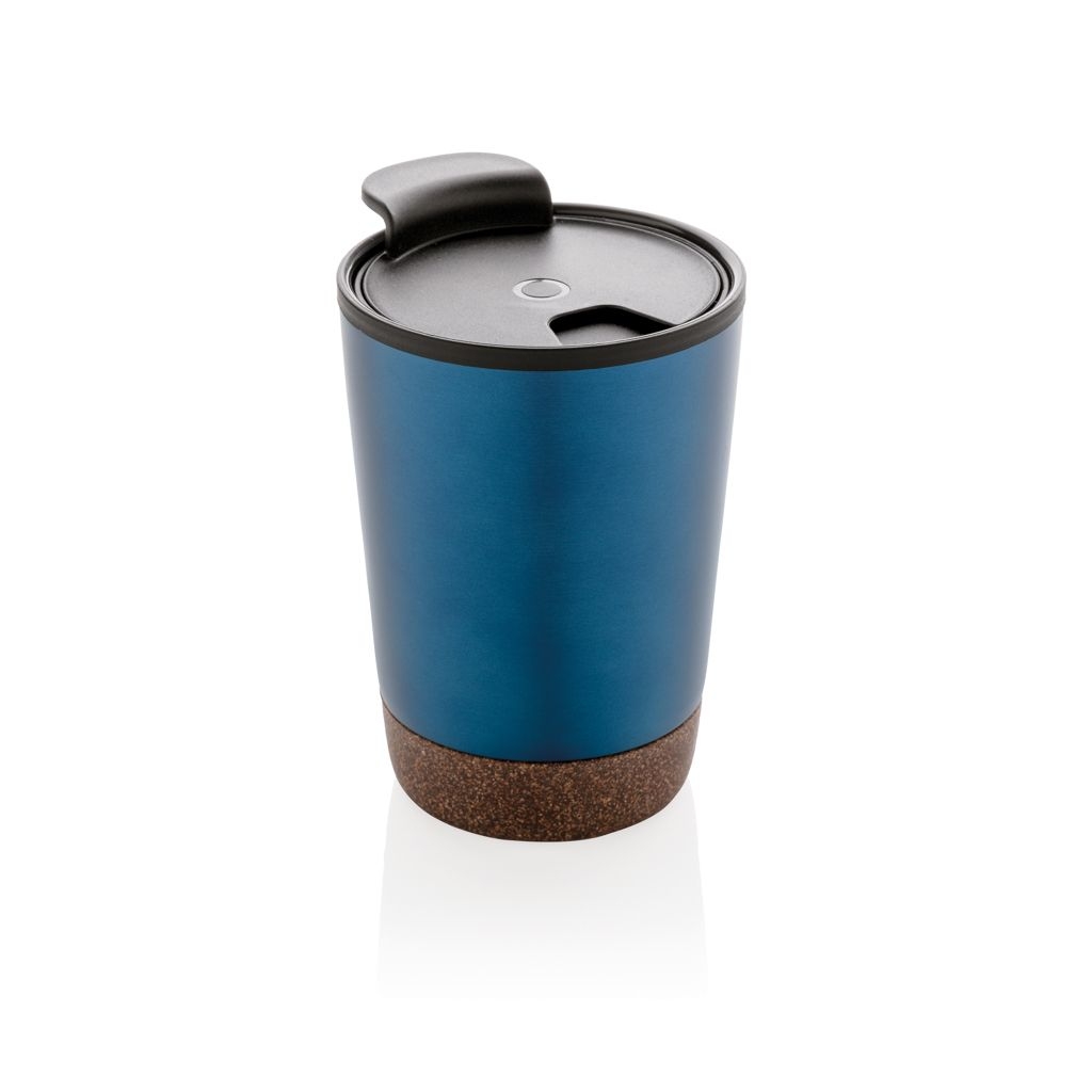 XDP435.07-5RCS recycelter Edelstahl-Kaffeebecher mit Kork_ blau