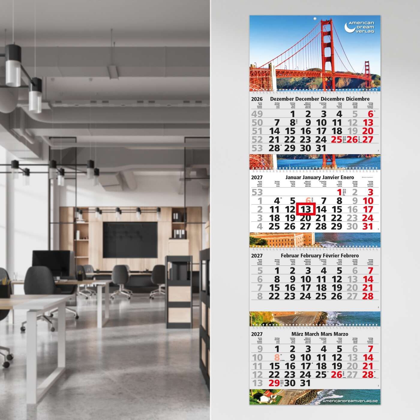 GE0048-HE4-Monatskalender Quadro Wire-O 4