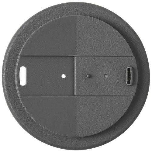 PF210425-35Americano® Eco 350 ml recycelter Becher mit auslaufsicherem Deckel_ grau_weiss