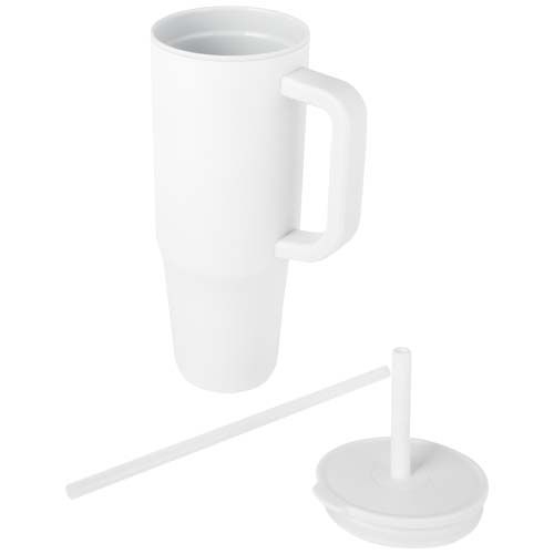 PF100867-1Brady 900 ml RCS-zertifizierter Isolierbecher mit Silikon Trinkhalm_ weiss