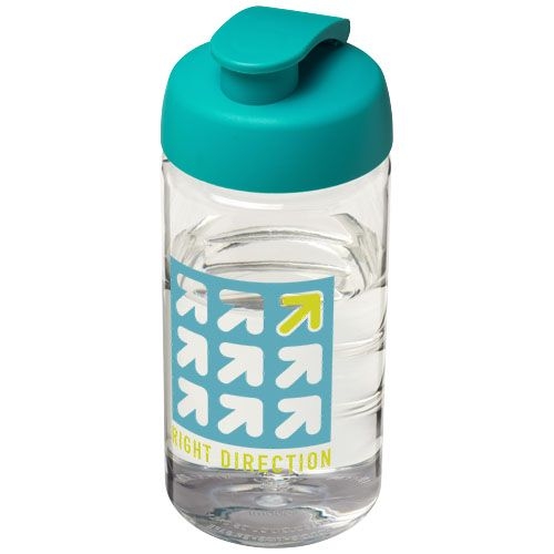 PF210050-6H2O Active® Bop 500 ml Sportflasche mit Klappdeckel_ transparent_aquablau