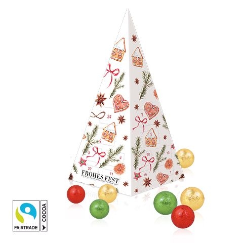 CD95168-01Adventskalender _Weihnachtspyramide_ mit Fairtrade® Schokolade_ Motiv-Vorlage