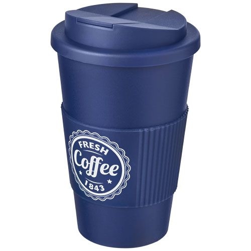 PF210696-13Americano® 350 ml Isolierbecher mit Schutzring _ auslaufsicherem Schraubverschluss_ blau