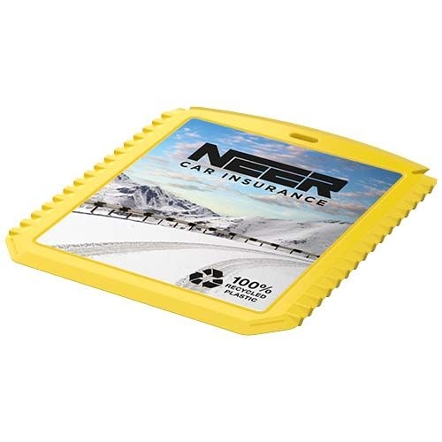 PF220502-2Thrym rechteckiger Eiskratzer aus recyceltem Kunststoff_ gelb