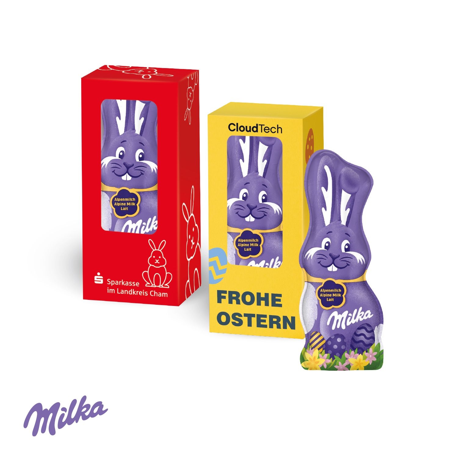 CD94577Milka Schmunzelhase in der Werbebox_ 15 g