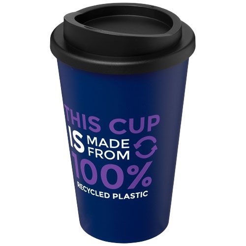 PF210691-6Americano® recycelter isolierter 350 ml Becher_ blau_schwarz