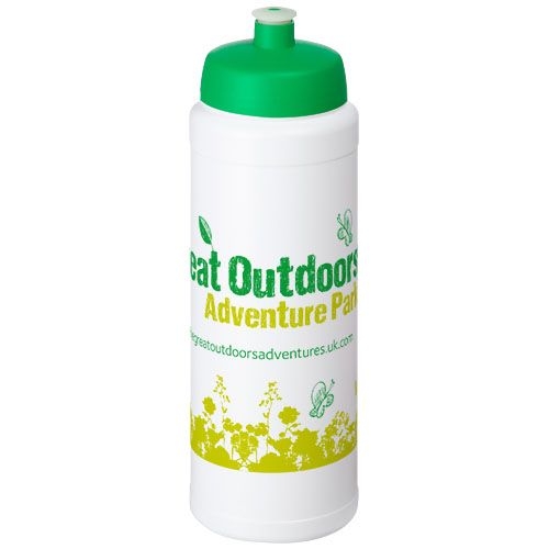 PF210690-7Baseline® Plus 750 ml Flasche mit Sportdeckel_ weiss_gruen