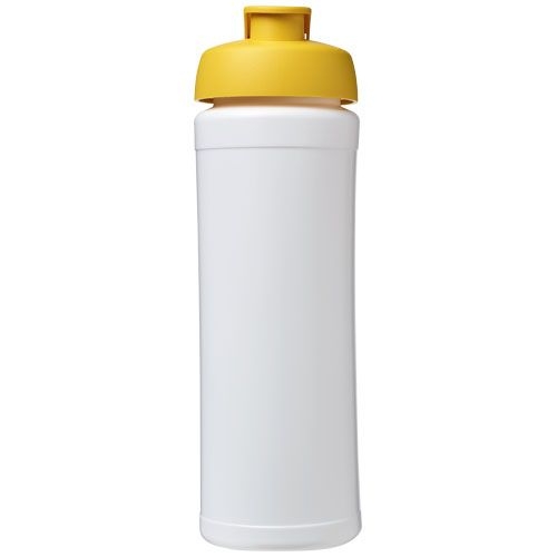 PF210074-11Baseline® Plus grip 750 ml Sportflasche mit Klappdeckel_ weiss_gelb