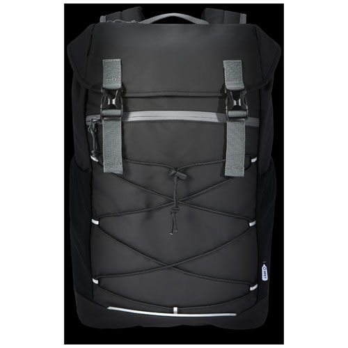 PF130044-1Aqua 15_6_ GRS recycelter wasserabweisender Laptop-Rucksack 23 L_ schwarz