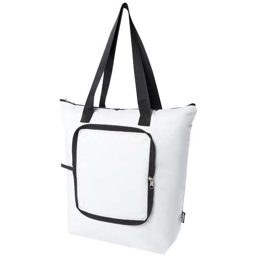 PF130092-1EcoFold faltbare RPET Kuehltasche 15 L_ weiss