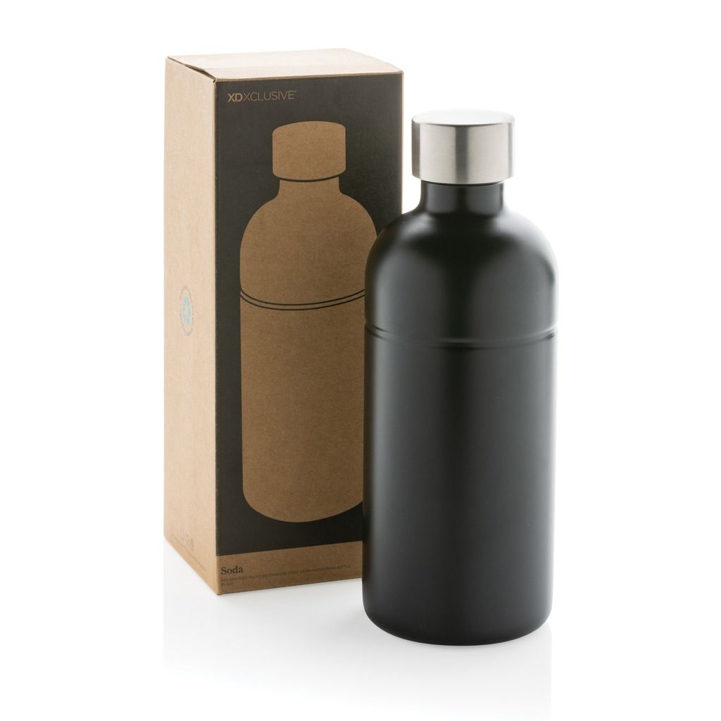XDP435.80-1Soda Trinkflasche aus RCS-zertifiziertem Stainless-Steel_ schwarz