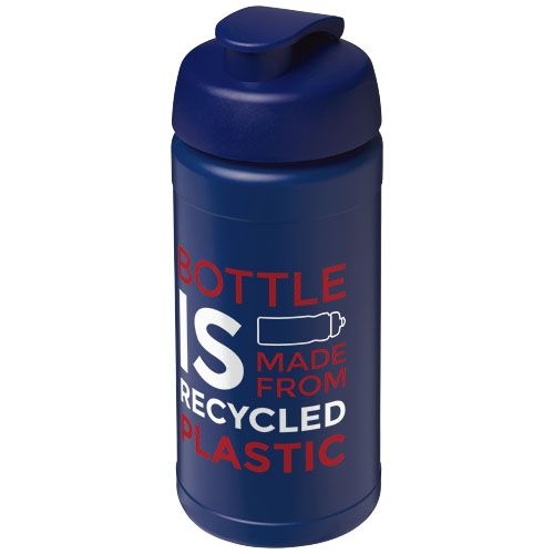 PF210461-4Baseline 500 ml recycelte Sportflasche mit Klappdeckel _ blau_blau
