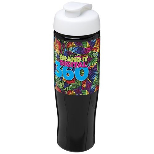 PF210040-13H2O Active® Tempo 700 ml Sportflasche mit Klappdeckel_ schwarz_weiss
