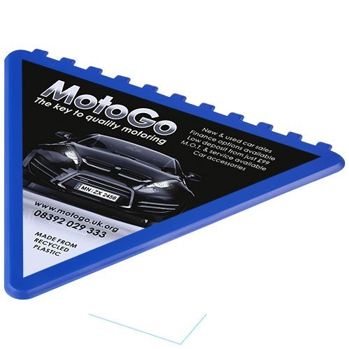 PF104252-2Frosty dreieckiger Eiskratzer aus recyceltem Kunststoff_ royalblau