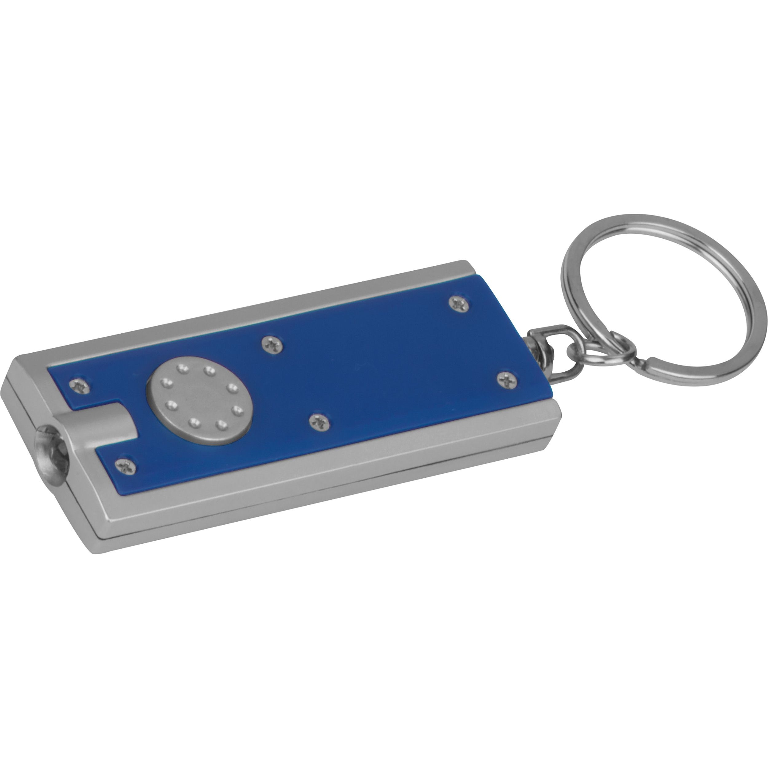 MA92311-04Rechteckiger Schluesselanhaenger mit LED Laempchen AGUSTIN_ blau