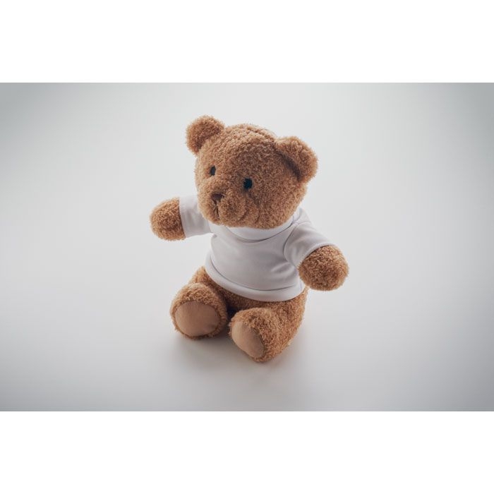 MO2745-06Jackie Teddybaer mit T-Shirt 23cm_ weiss