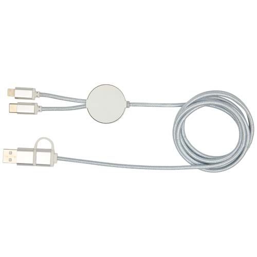 PF124425-3Alasia 150 cm 5-in-1 Kabel aus recyceltem Kunststoff fuer Datenuebertragung und 27W Schnellladung_ sil
