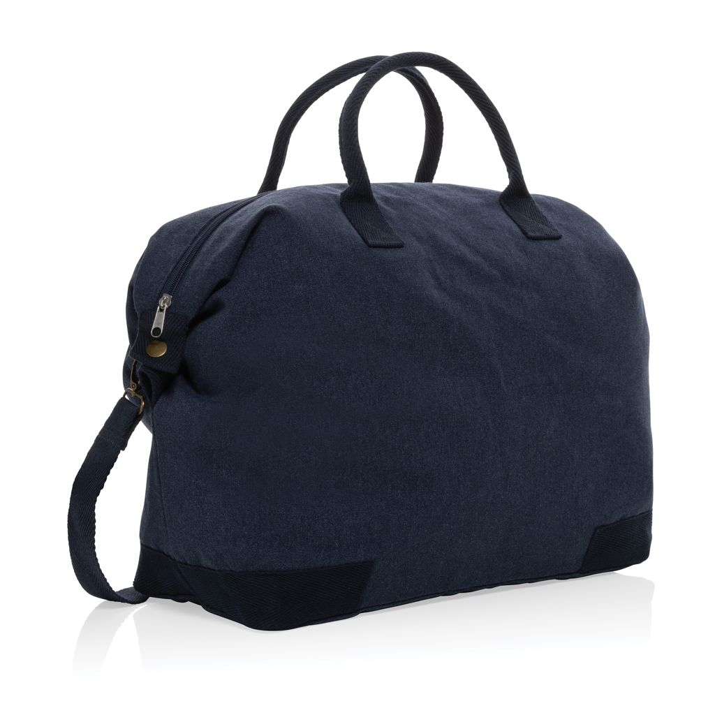XDP707.17-5Kezar AWARE™ 500g_m² Wochenendtasche aus recyceltem Canvas_ navy blau