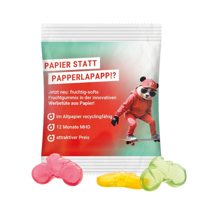 JG18061-10Minituete 10 g Trolli Fruchtgummi Standardformen_ Fahrrad_ weiss