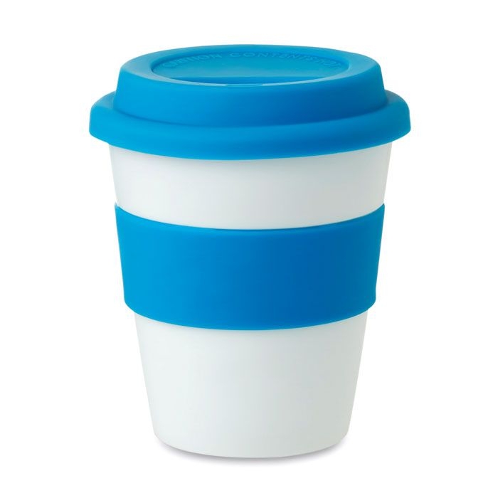 MO8078-04Astoria PP Becher mit Silikon-Deckel_ blau