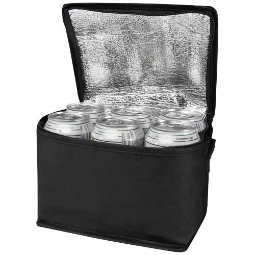 PF130082-6Spectrum Kuehltasche aus recyceltem GRS Non Woven fuer 6 Dosen 4 L_ schwarz