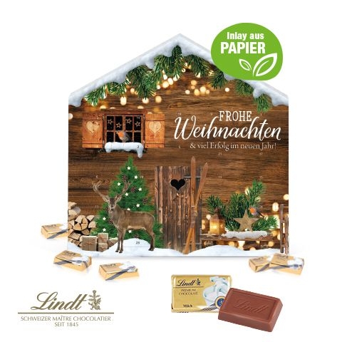 CD55412Adventskalender Weihnachtshaus _Exklusiv_ mit Lindt Schokolade