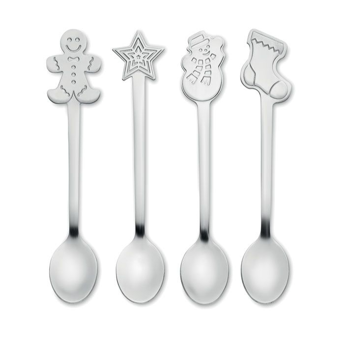 CX1533-16Chip Set 4er Set Teeloeffel_ mattsilber