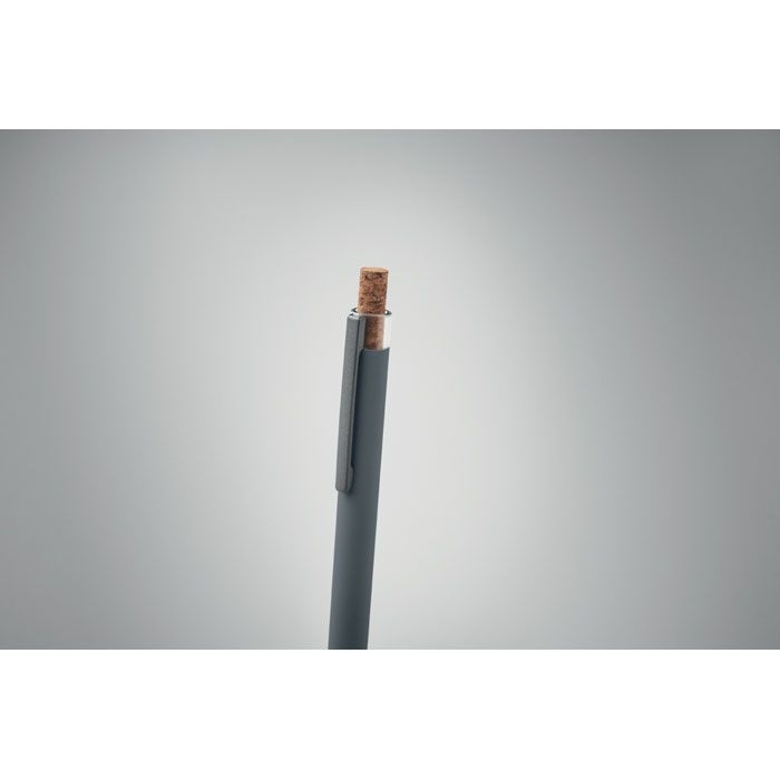 MO2652-15Bergamo _ Druckkugelschreiber recy. Alu_ steingrau