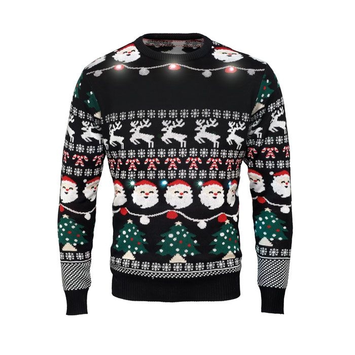 CX1554-03Shamis Large Weihnachts-LED-Pullover L_XL_ schwarz