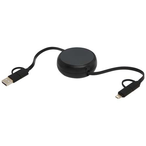 PF124420-4Alasia 100 cm 5-in-1 Kabel aus recyceltem Kunststoff und Aluminium_ einziehbar_ fuer Datenuebertragung