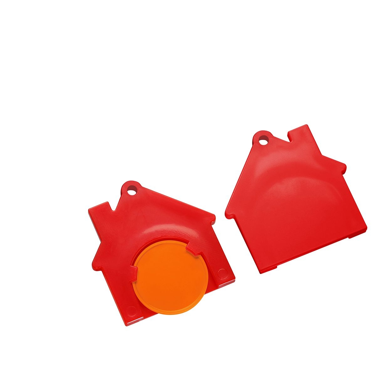 HE7516-5-1Chiphalter mit 1€-Chip _Haus_ orange_ rot