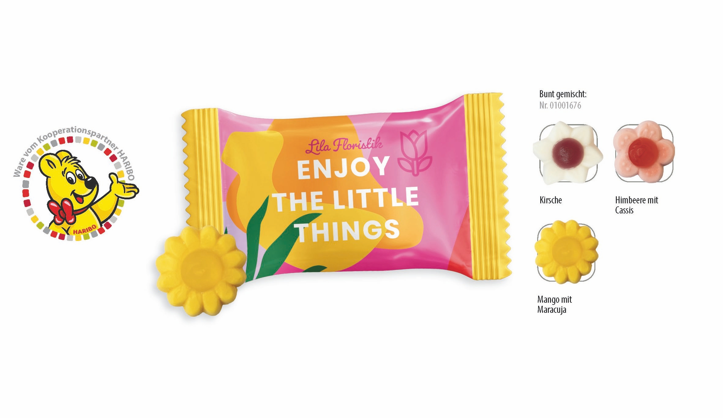 SW1676HARIBO Blumen Werbetuete
